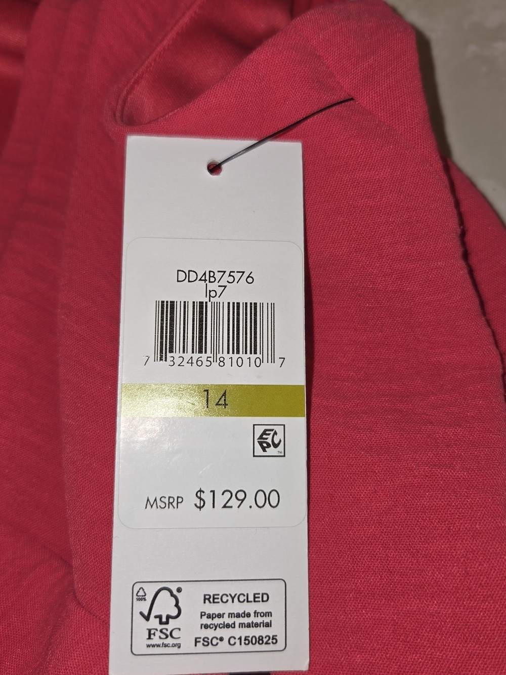 DKNY V-Neck Pink Wrap Midi Dress with Tie Waist - Picture 5 of 11